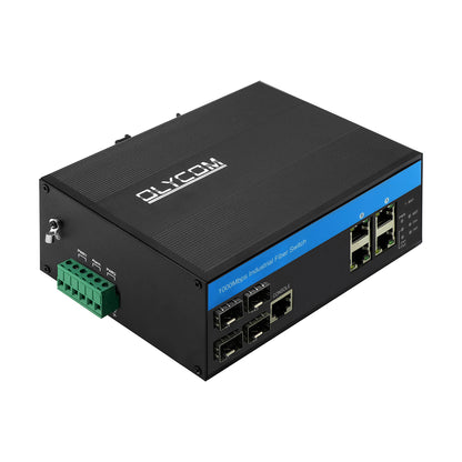 8 Port Rugged PoE Managed Switch 2.5G Fiber Uplinks 120W Budget DIN Mounted