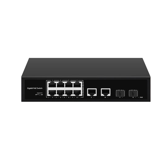 8 Port Gigabit CCTV PoE Switch 120W with 2*1G SFP/RJ45 Uplink Unmanaged Rack Mounted