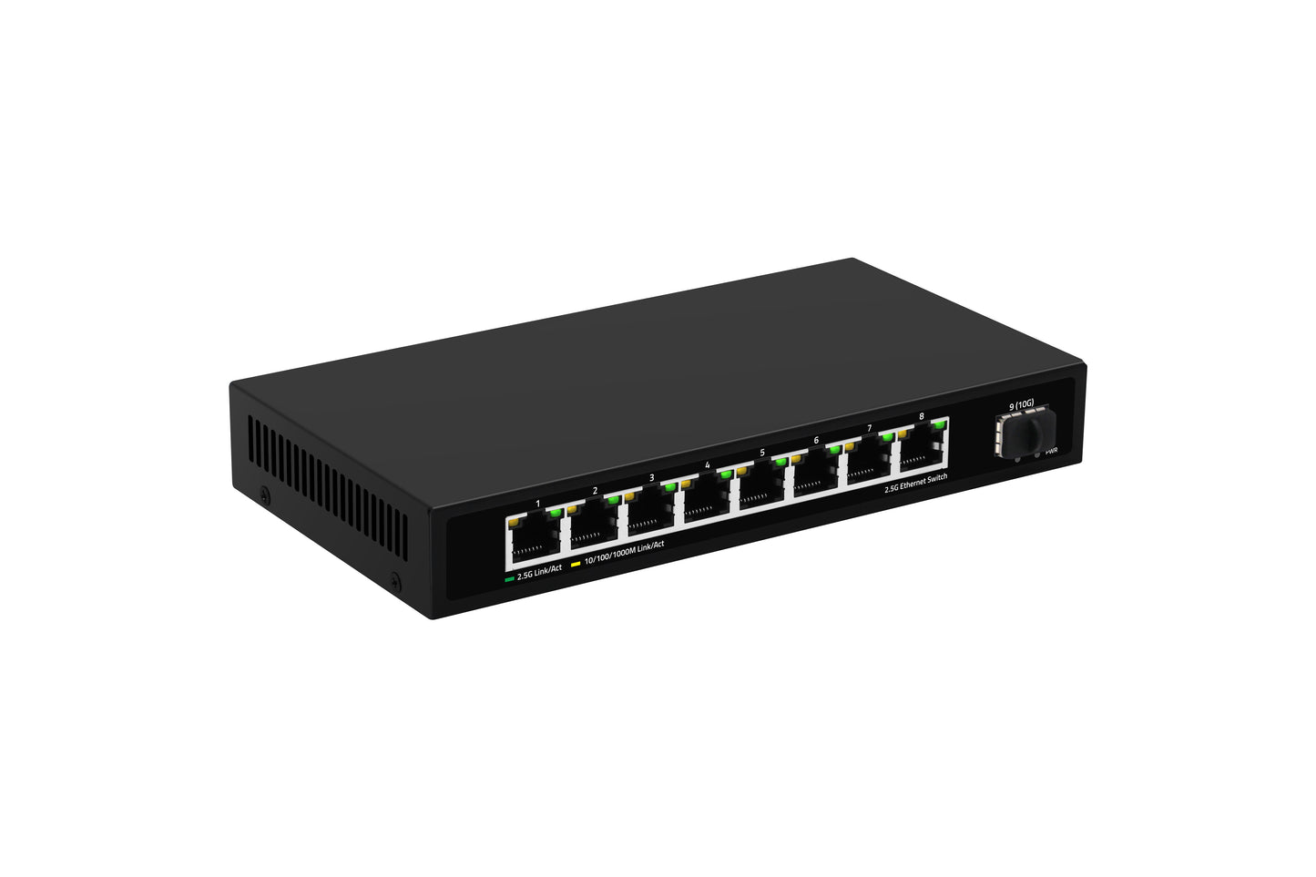 Olycom 8-Port 2.5G Ethernet Switch 10G Uplink Fanless Unmanaged CE DC12V Input