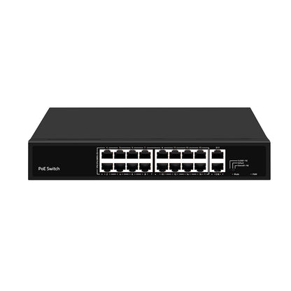 16 Port 10/100M PoE Switch with Gigabit Copper Uplinks AC Input 300W PoE Budget