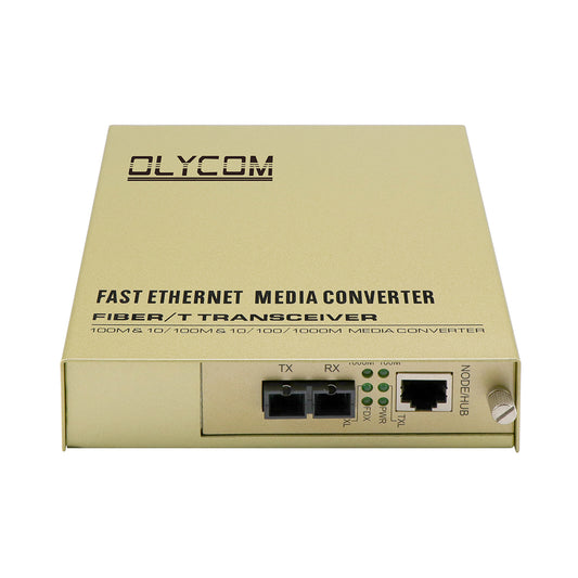220V Powered Gigabit Media Converter Duplex SC Fiber Unmanaged 20KM Support LFPT