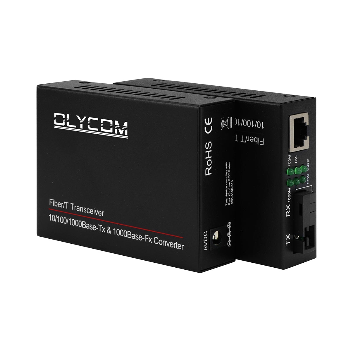 Olycom Gigabit Media Converter 10/100/1000M WDM Single Fiber SC DC5V Rack Mounted