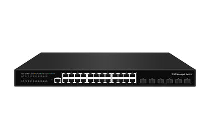 24 Port 2.5G L3 Managed Ethernet Switch 10G SFP+ Uplink With Fans AC Input CE