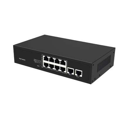 Olycom 8 Port PoE Switch Fast Ethernet with Gigabit Uplink Fanless AC Powered