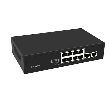 10 Port Fast Ethernet PoE Network Switch Gigabit Uplink 120W Unmanaged CE Approved
