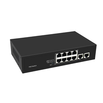 Olycom 8 Port PoE Switch Fast Ethernet with Gigabit Uplink Fanless AC Powered
