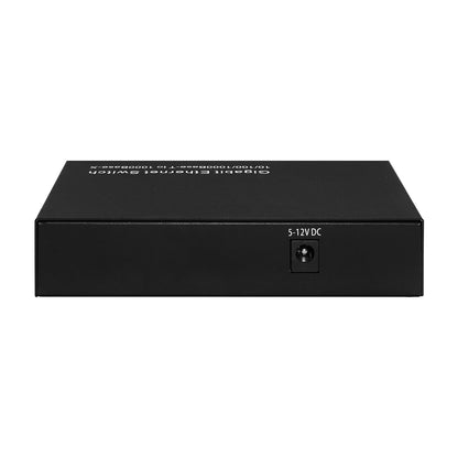 4-Port Gigabit Ethernet Switch SFP Fiber aged DC5V DC12V Input Fanless CE