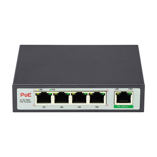 Olycom 4-Port Gigabit PoE/PoE+ Extender IEEE 802.3af/at 60W Power Commercial Grade