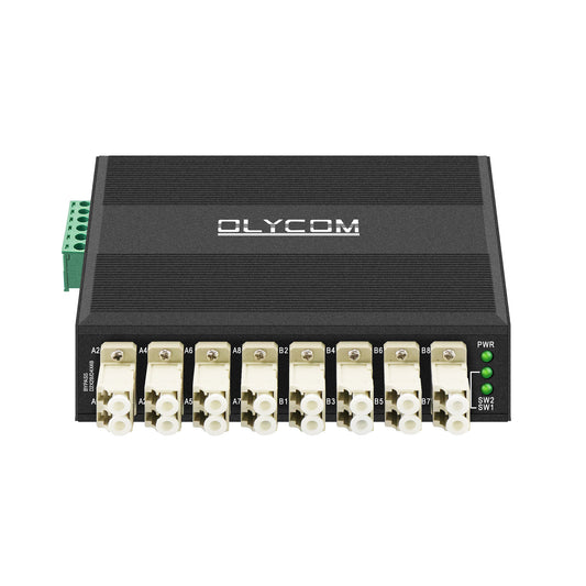 Olycom Optical Bypass Module LC Connector MultiMode DIN Rail Mount CE