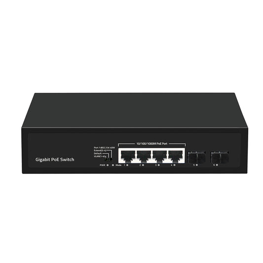 Olycom 6-Port Gigabit SFP Fiber PoE Switch 60W Unmanaged AC Input Rack Mounted