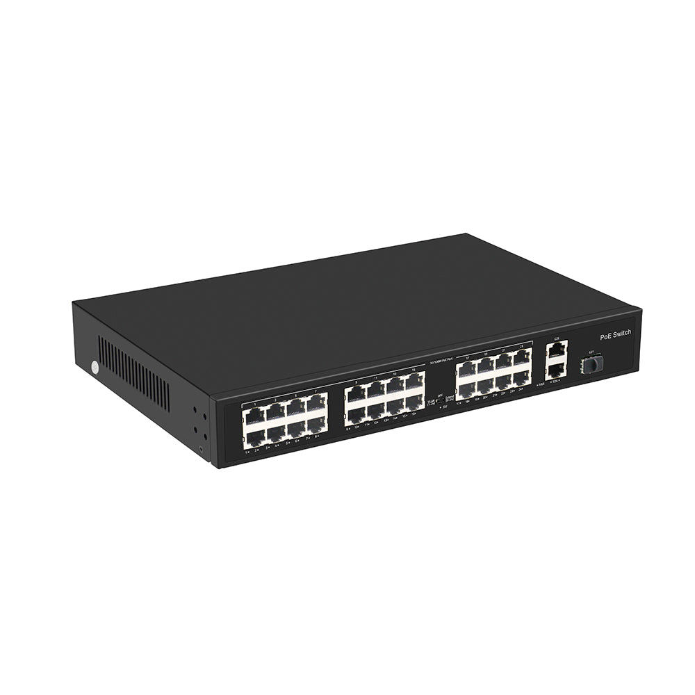 Olycom 24 Port 100M PoE Switch 280W VLAN 250 PoE Distance Unmanaged