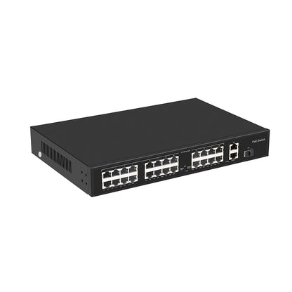 Olycom 24 Port 100M PoE Switch 280W VLAN 250 PoE Distance Unmanaged
