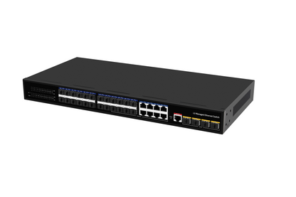 10G Uplink L3 Managed Fiber Switch 24 Port 1G SFP with SFP/RJ45 Combo Fanless CE