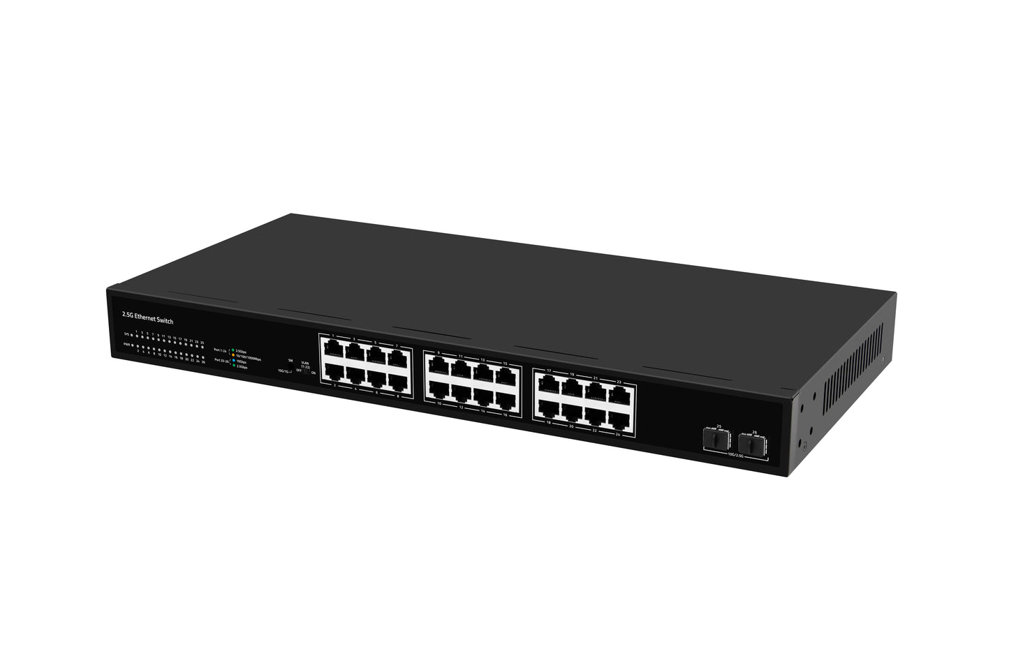 24 Port 2.5G Ethernet Switch 10G Fiber Uplinks Unmanaged Multi-Gigabit Aggregation Switch