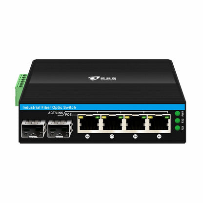 10/100/1000Mbps Industrial POE Fiber Switch ( 2 Fiber to 4 UTP)