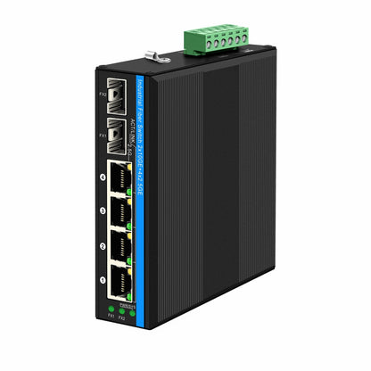 2.5G PoE Switch 4 Port With 10G Fiber Uplinks Industrial DIN Rail for ISPs Edge Networking