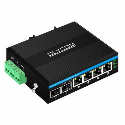 2.5G PoE Switch 4 Port With 10G Fiber Uplinks Industrial DIN Rail for ISPs Edge Networking